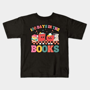 100 Days in the Books Reading Teacher 100th Day of School Kids T-Shirt